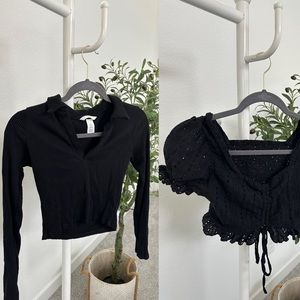 Two Black Crop Tops